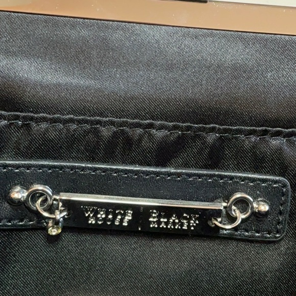 WHBM Floral Ribbon & Bead Embellished Black Clutch Shoulder Bag NWOT - Picture 12 of 13